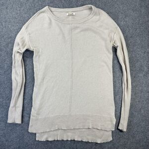 Goodthreads Sweater Womens S Beige Hi Low Hem Tunic Long Sleeve Cashmere Blend